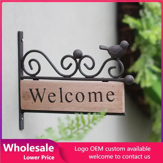 Doorplate Welcome Home Decor Retro Hanging Ornament Wooden Signs Door Decoration Aesthetic Outdoor Nursery Decor