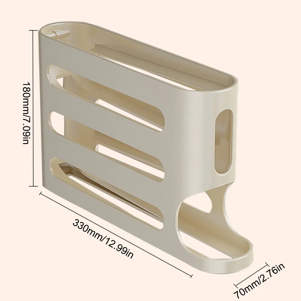 4 Layers Automatic Rolling Egg Holder Rack Fridge Egg Storage Box Container Kitchen Refrigerator Egg Dispenser Kitchen Organizer