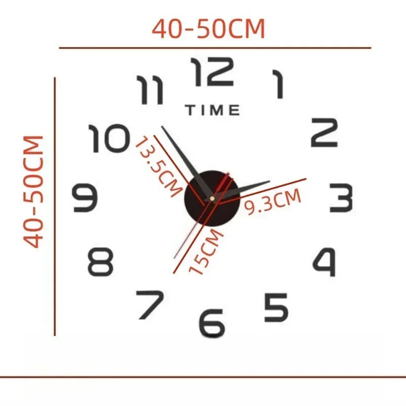 Bedroom Decoration Clock Large 3d Wall Clock Living Room Large Garden Acrylic Mirror Sticker Decoration Art Decor Clocks Digital